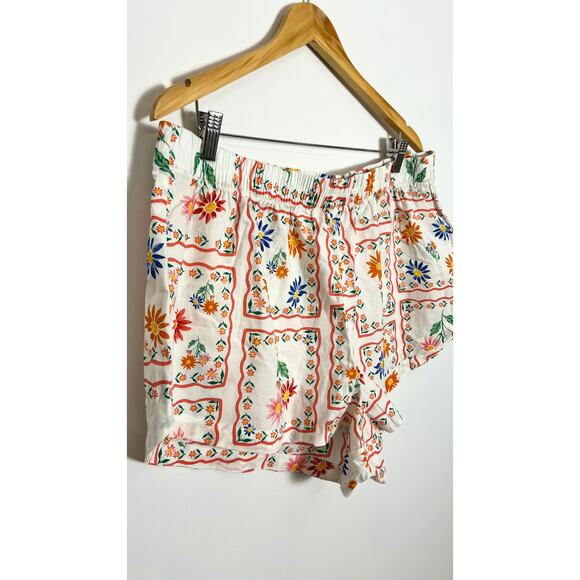 Floral Postcard Poplin Boxer Pajama Shorts Old Navy Size XL - Picture 2 of 5
